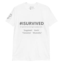 Load image into Gallery viewer, Sci-Fi Phrase T-Shirt 'As I ignored my travel agent saying to visit'